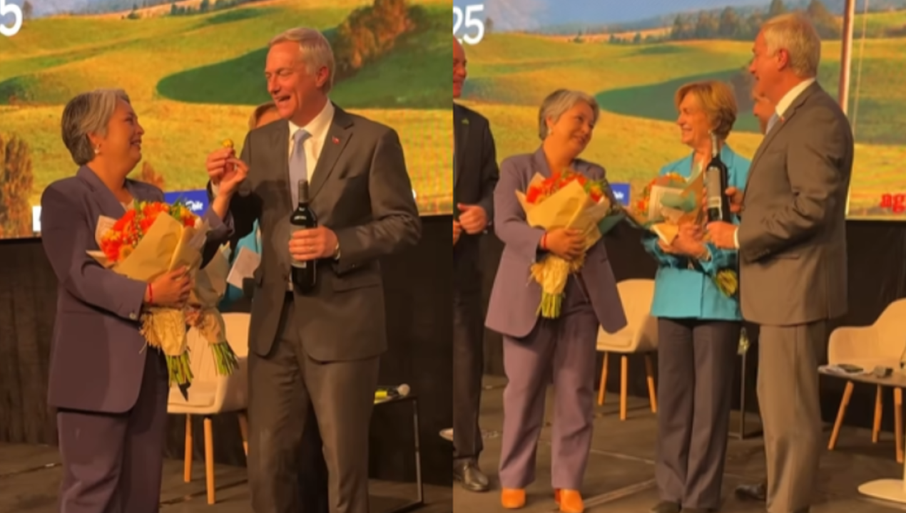 /magazine/jara-y-kast-protagonizan-un-momento-jugueton-en-pleno-encuentro-empresarial