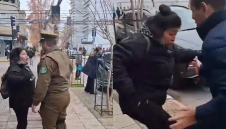 VIDEO: Mujer enfrenta a Evelyn Matthei con insultos y amenaza a traseúntes