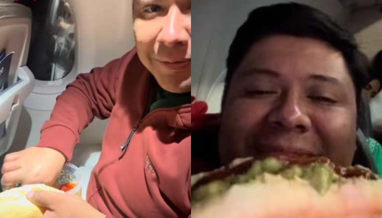 «No te creo»: Hombre prepara y come completo durante vuelo internacional