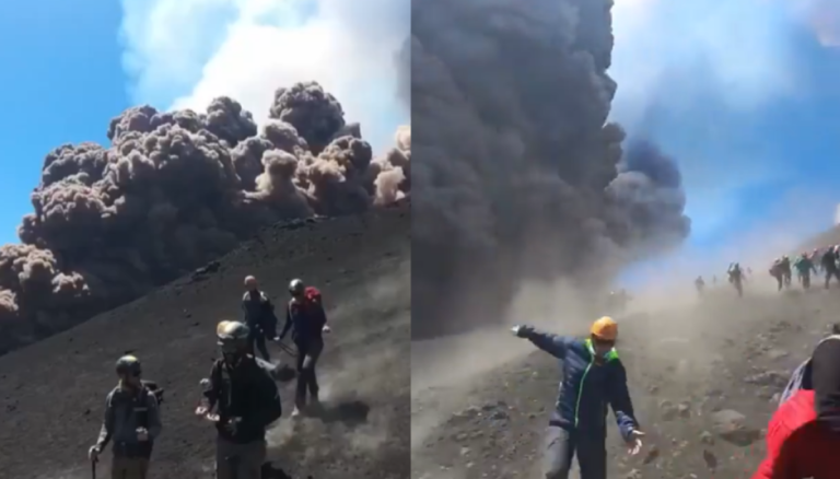Terror en Sicilia: Turistas huyen mientras volcán Etna estalla