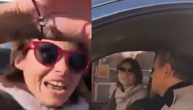 VIDEO: Pareja habría rayado un auto y termina insultando al dueño en pleno servicentro