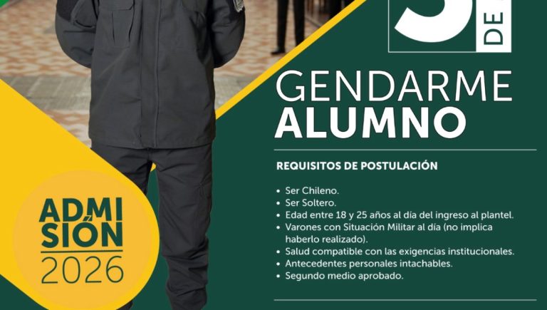 Inicia nuevo proceso de admisión para gendarmes alumnos 2026